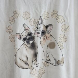 PJ Salvage Mad Love Frenchie White Tank Top Lace Racerback Tee Shirt Light Med